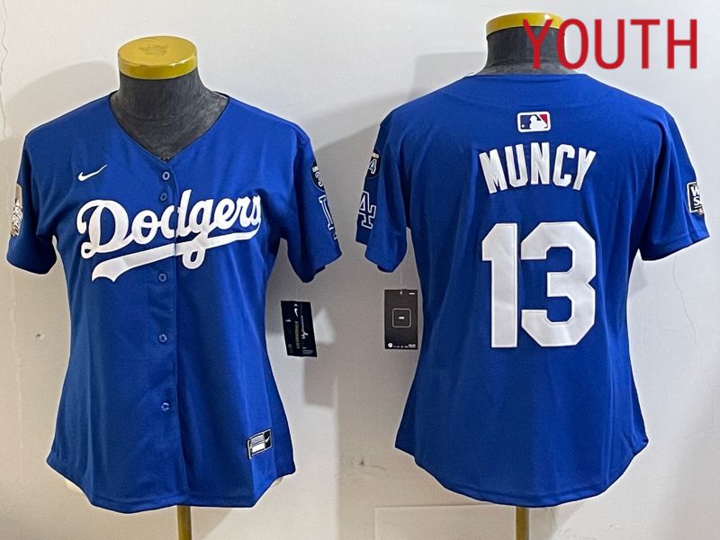 Youth Los Angeles Dodgers 13 Muncy Blue Game 2024 Nike MLB Jersey style 11217